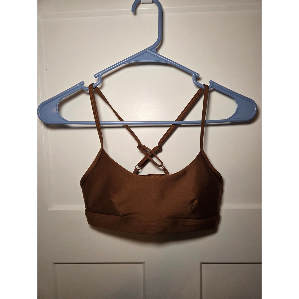 Alo Yoga Splendor Bra Brown Espresso Adjustable Straps Sports Bra XS RN87370